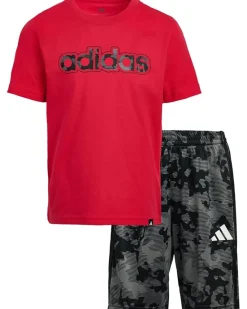 adidas Kids Aop Camo Shorts Set (Toddler/Little Kid)
