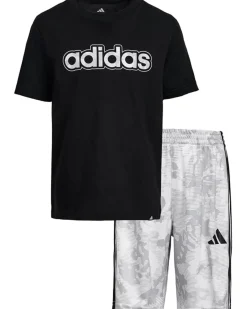 adidas Kids Aop Camo Shorts Set (Toddler/Little Kid)