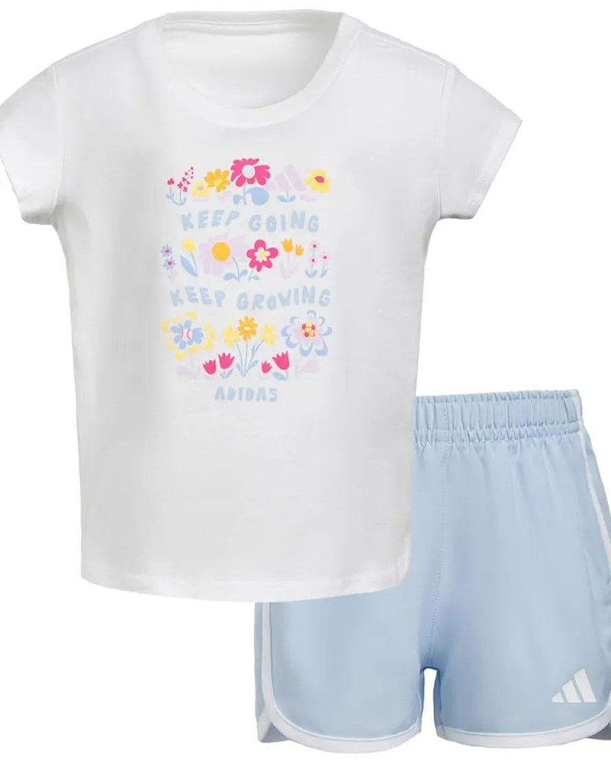adidas Kids Cap Sleeve Tee & Woven Shorts Set (Infant)