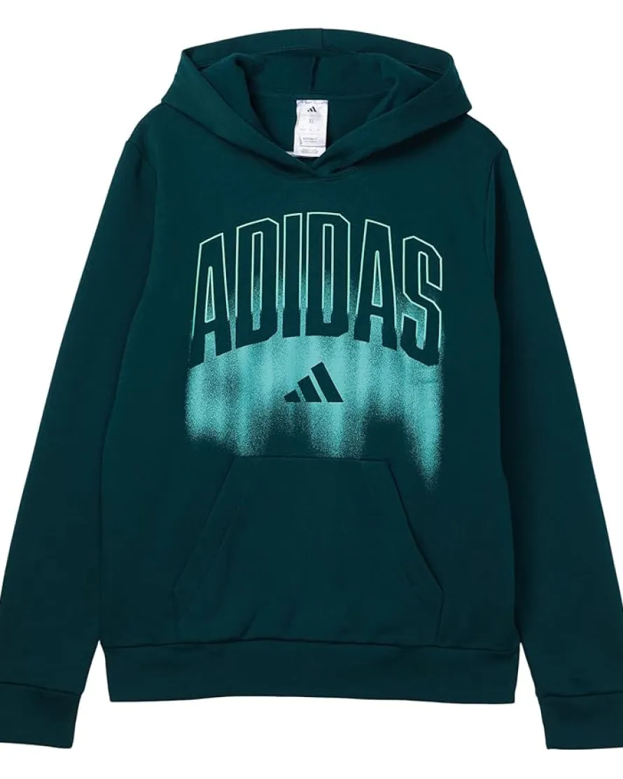 adidas Kids Graphic Fleece Hooded Pullover (Big Kid) Men's