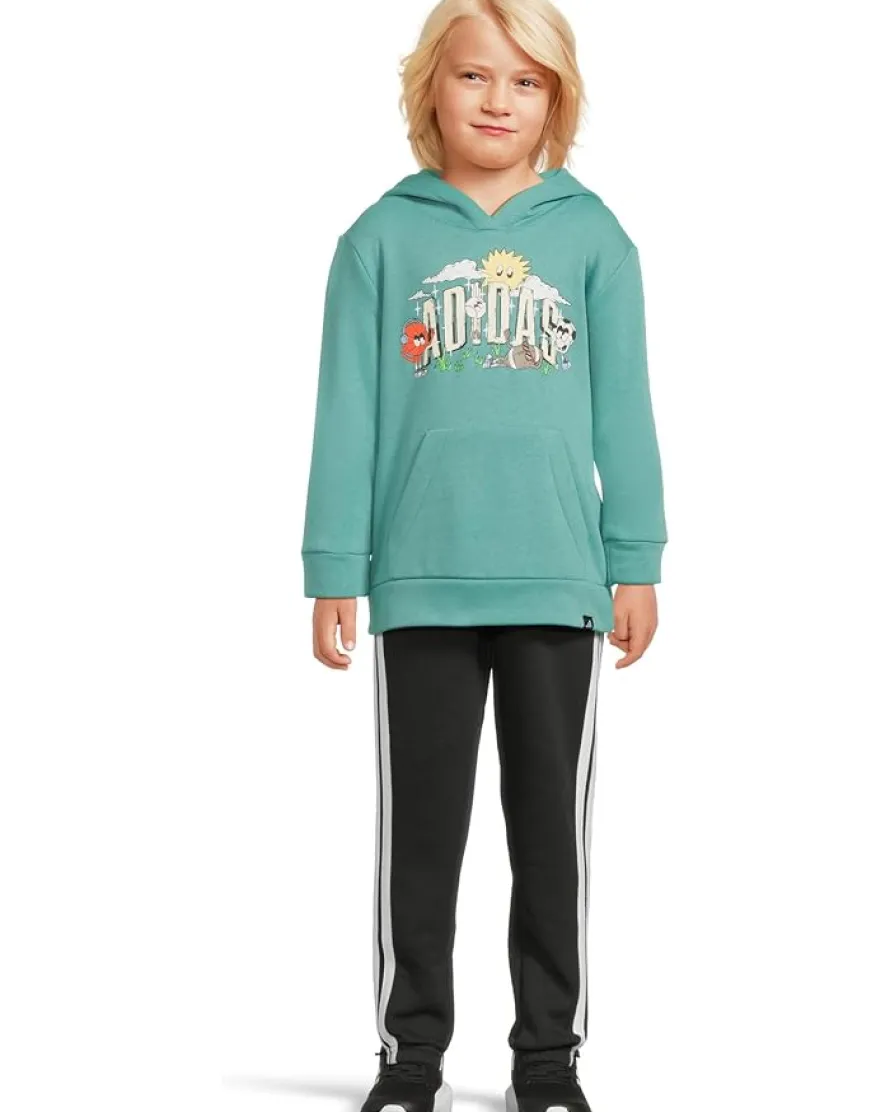 adidas Kids Graphic Fleece Pullover Jogger Set (Toddler/Little Kid)