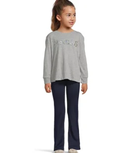 adidas Kids Graphic Heather Tee Flare Pant Set (Toddler/Little Kid)