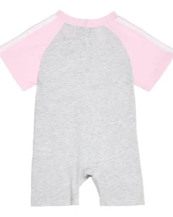 adidas Kids Graphic Raglan 3-Stripe Heather Rompers (Infant)