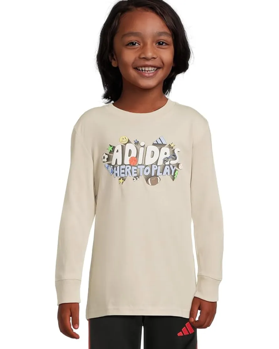 adidas Kids Long Sleeve Adi Expression Tee (Toddler/Little Kid)
