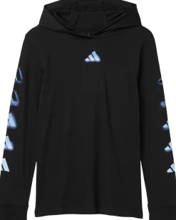 adidas Kids Overspray Logo Hooded Tee (Big Kid)