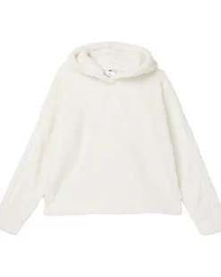 adidas Kids 3-Stripes Sherpa Hooded Pullover (Big Kid)