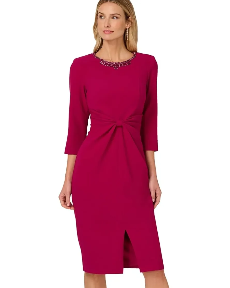 Adrianna Papell Beaded Midi Dress Women's