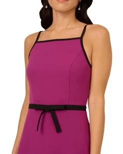 Adrianna Papell Bow Crepe Short Dress Women's