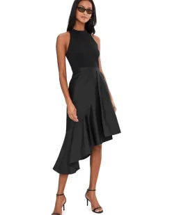 Adrianna Papell Crepe Combo Taffeta Dress Women's