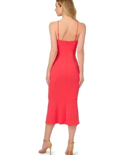 Adrianna Papell 3d Flower Halter Midi Dress Women's