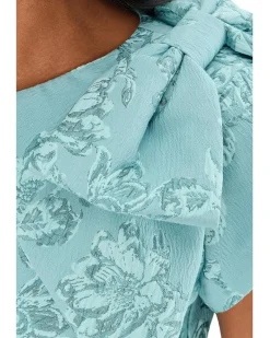 Adrianna Papell Jacquard Bow Shoulder Midi Dress Women's