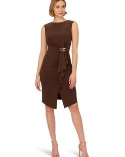Adrianna Papell Jersey Buckle Sheath Dress Women's