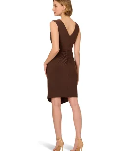 Adrianna Papell Jersey Buckle Sheath Dress Women's