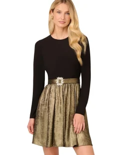 Adrianna Papell Jersey Metallic Short Dress Women's