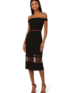 Adrianna Papell Knit Crepe Midi Dress Women's