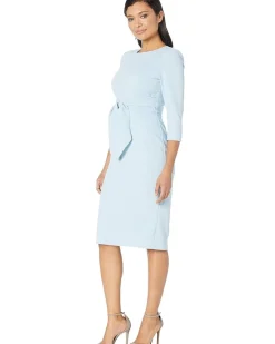 Adrianna Papell Knit Crepe Tie Waist Sheath Dress Women's