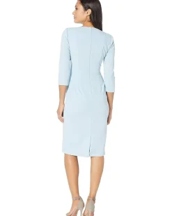Adrianna Papell Knit Crepe Tie Waist Sheath Dress Women's