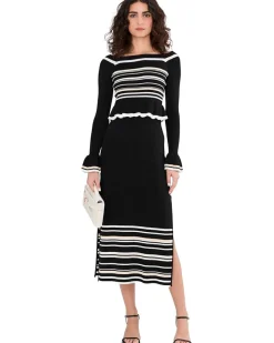 Adrianna Papell Off Shoulder Knit Midi Dress Women's