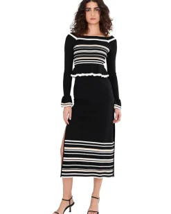 Adrianna Papell Off Shoulder Knit Midi Dress Women's