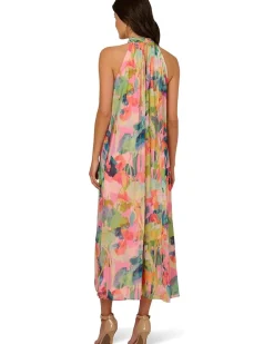 Adrianna Papell Print Chiffon Trapeze Dress Women's
