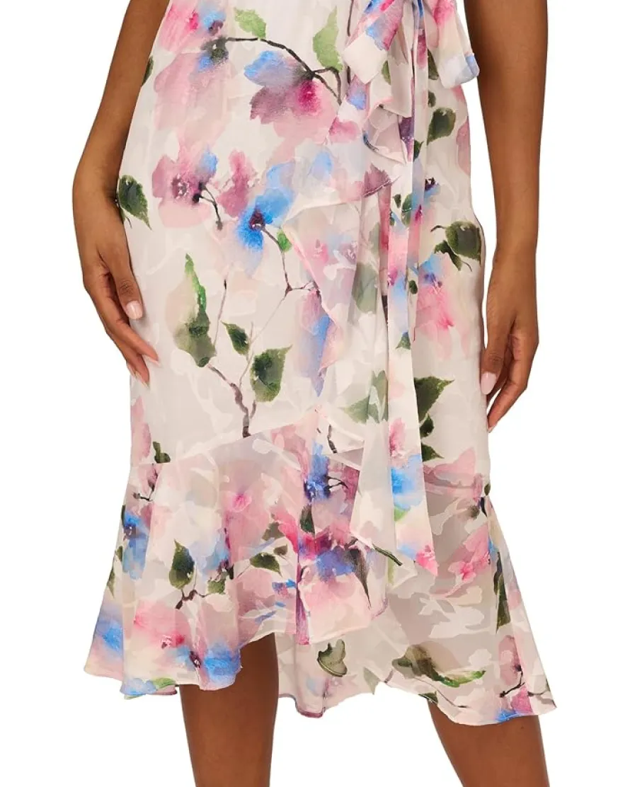 Adrianna Papell Printed High-Low Dress Women's