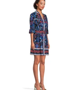Adrianna Papell Printed Short Flounce Dress Women's