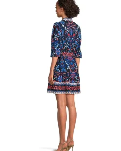 Adrianna Papell Printed Short Flounce Dress Women's