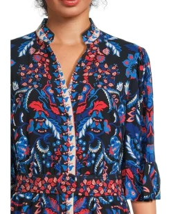 Adrianna Papell Printed Short Flounce Dress Women's