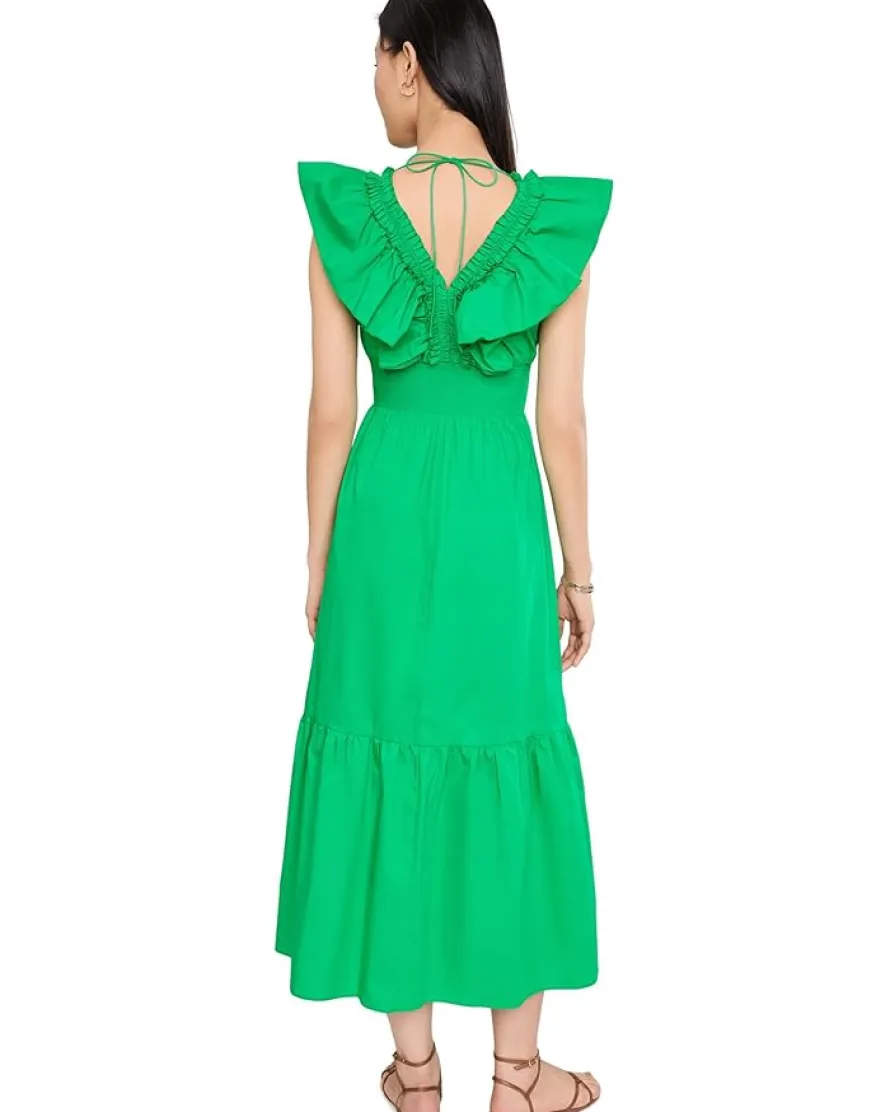 Adrianna Papell Ruffle Front Maxi Dress Women's