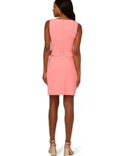 Adrianna Papell Ruffle Sheath Short Dress Women's