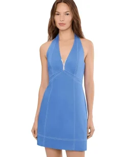 Adrianna Papell Short Faux Denim Dress Women's