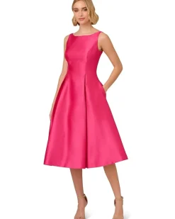 Adrianna Papell Sleeveless Tea Length Dress Women's