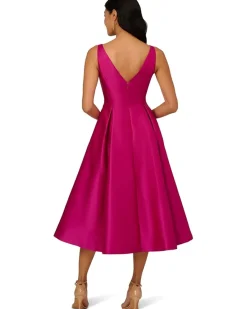 Adrianna Papell Sleeveless Tea Length Dress Women's