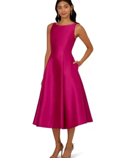 Adrianna Papell Sleeveless Tea Length Dress Women's