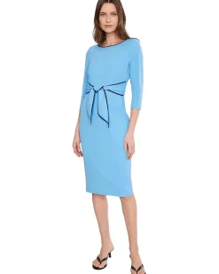 Adrianna Papell Tipped Crepe Tie Dress Women's