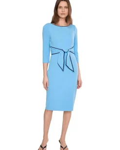 Adrianna Papell Tipped Crepe Tie Dress Women's