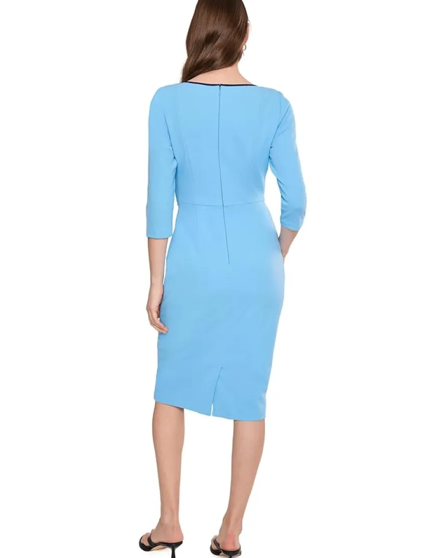 Adrianna Papell Tipped Crepe Tie Dress Women's