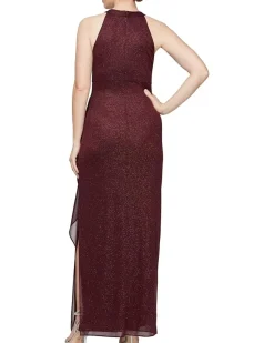 Alex Evenings Long Sleeveless Halter Neck Dress Women's