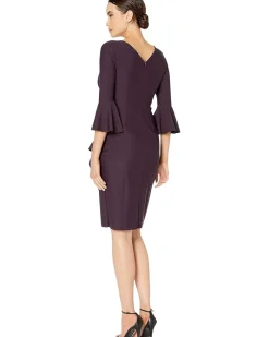 Alex Evenings Short Slimming Dress with Bell Sleeves Women's