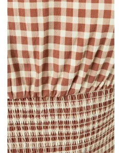 Avec Les Filles Boatneck Drop Waist Mini Dress with Smocked Bodice Women's