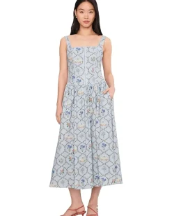 Avec Les Filles Corset Top Midi Dress Women's