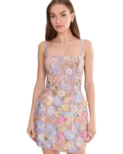 Avec Les Filles 3D Floral Lampshade Mini Dress Women's