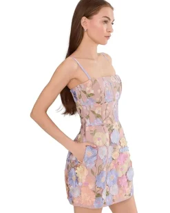 Avec Les Filles 3D Floral Lampshade Mini Dress Women's