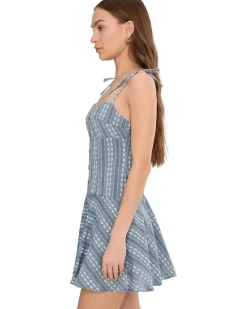 Avec Les Filles Drop Waist Shirting Mini Dress Women's