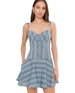 Avec Les Filles Drop Waist Shirting Mini Dress Women's