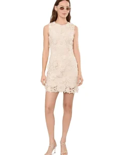 Avec Les Filles Sleeveless 3d Floral Lace Mini Dress Women's
