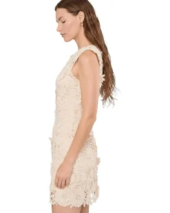 Avec Les Filles Sleeveless 3d Floral Lace Mini Dress Women's