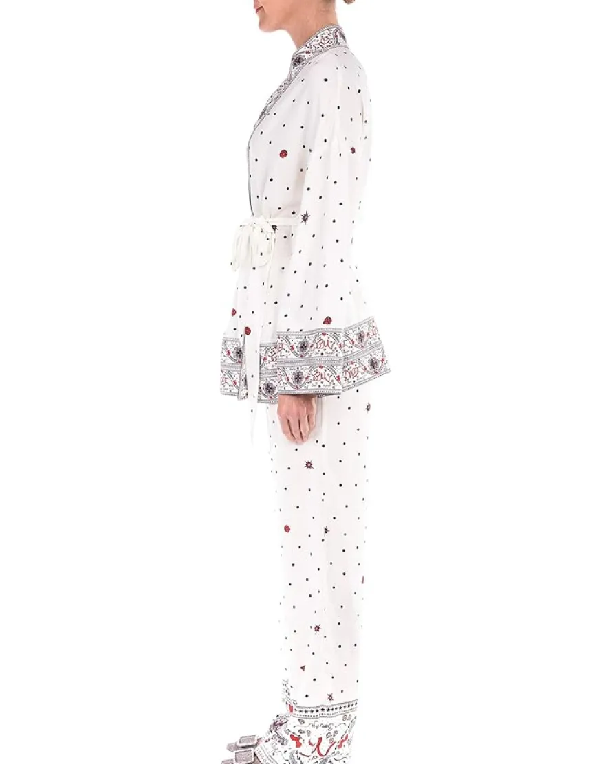 Badgley Mischka Bon Voyage Boarder Print Kimono Women's
