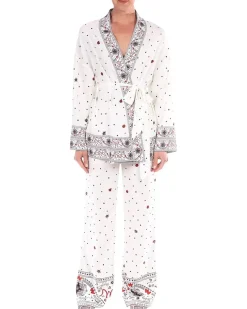 Badgley Mischka Bon Voyage Boarder Print Kimono Women's