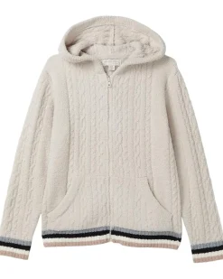 Barefoot Dreams Kids CozyChic® Sporty Rib Cable Zip Hoodie(Little Kid/Big Kid)